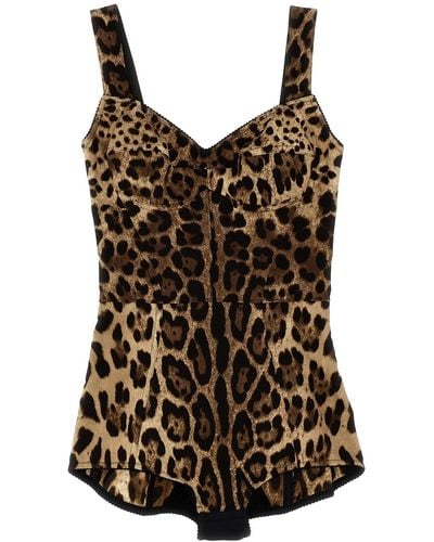 Dolce & Gabbana Bodysuit 'Leopardo' - Braun
