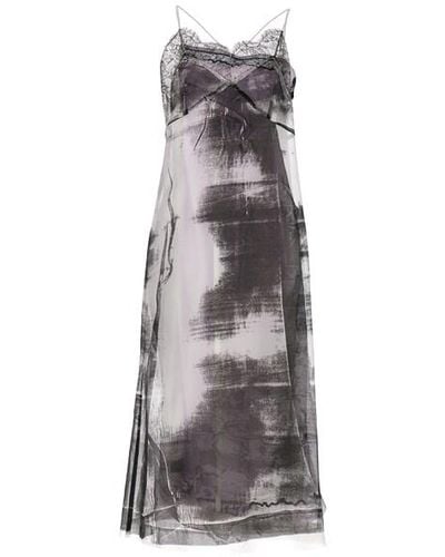 Maison Margiela 'freeze-frame' Midi Dress - Gray