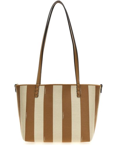 Fendi 'roll Small' Reversible Shopping Bag - White