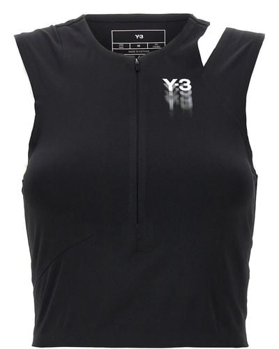 Y-3 'running' Sporty Top - Black