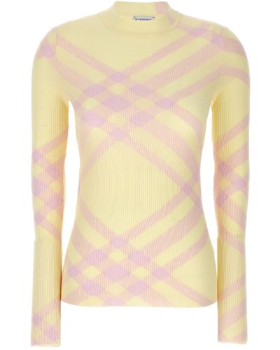 Burberry Check Jumper - Yellow