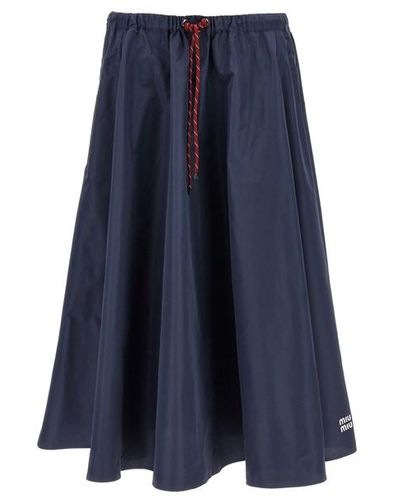 Miu Miu Tela Canvas Skirt - Blue