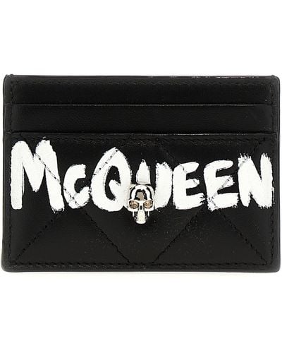 Alexander McQueen 'graffiti' Card Holder - Black