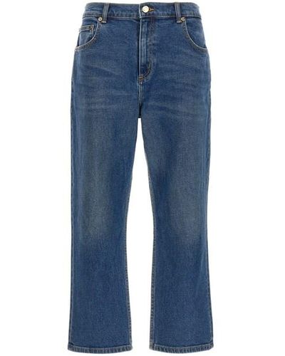 Tory Burch Jeans 'Cropped Flared' - Blu