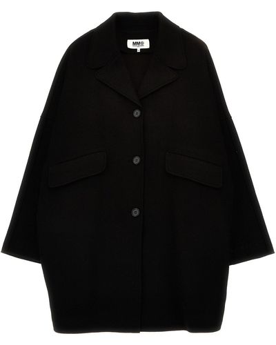 MM6 by Maison Martin Margiela Cloth Coat - Black
