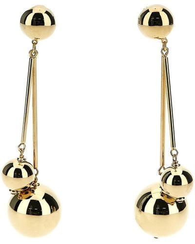 Carolina Herrera 'double Gold Ball' Earrings - White