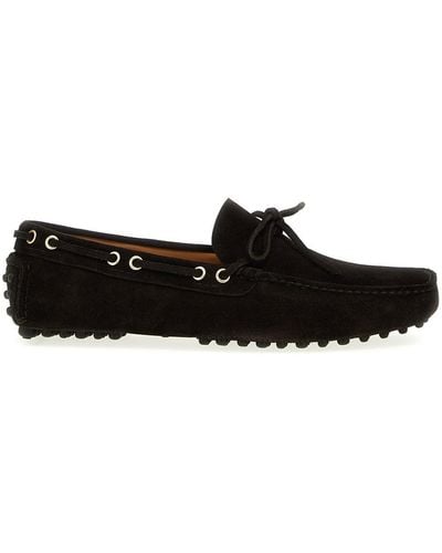 Car Shoe Suede Loafers - Black