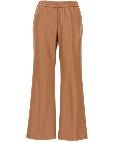 Nude Eco Leather Trousers - Brown