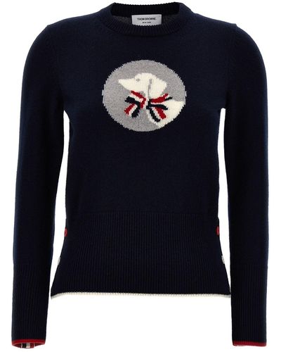 Thom Browne 'hector & Bow' Jumper - Blue
