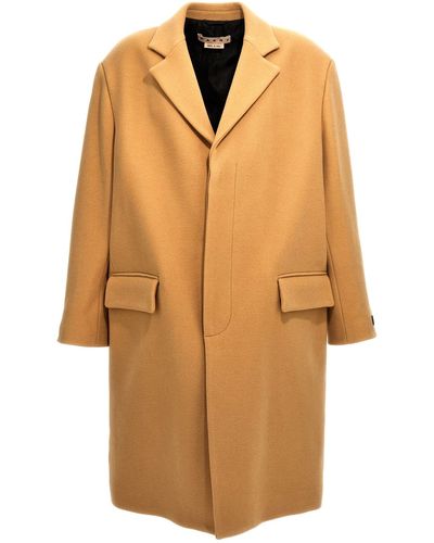 Marni Single-breasted Wool Coat - Orange
