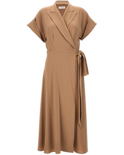 Alberto Biani Wrap Dress - Brown