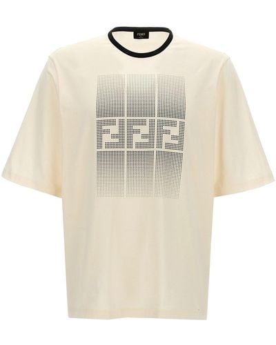Fendi T-Shirt Mit Logo "Gradient Ff" - Weiß
