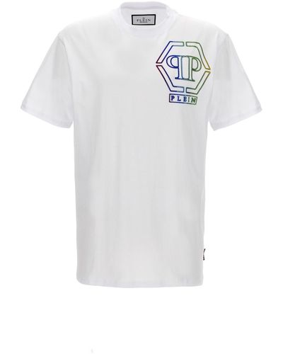 Philipp Plein T-Shirt Mit Strassstein-Logo - Weiß