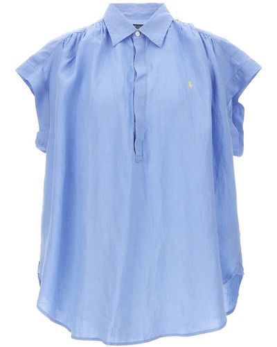 Polo Ralph Lauren Logo Embroidery Blouse - Blue