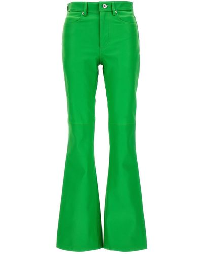 JW Anderson Leather Bootcut Trousers - Green