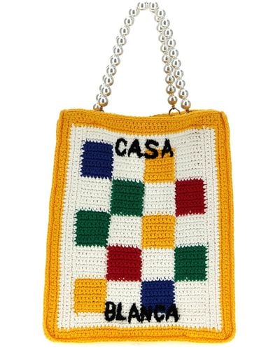 Casablancabrand 'cotton Mini Crochet Square' Handbag - Black