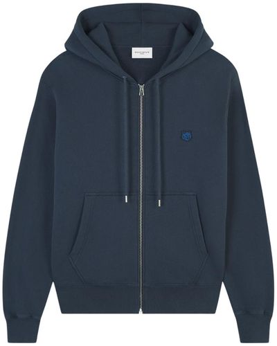 Maison Kitsuné College Fox Embroidered Comfort Hoodie in Green for