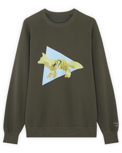 Maison Kitsuné X And Wander Logo-embroidered Cotton Sweatshirt in