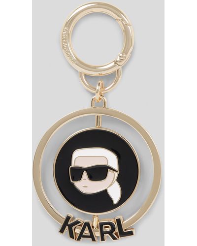 Karl Lagerfeld K/ikonik Rotating Disc Keychain - White