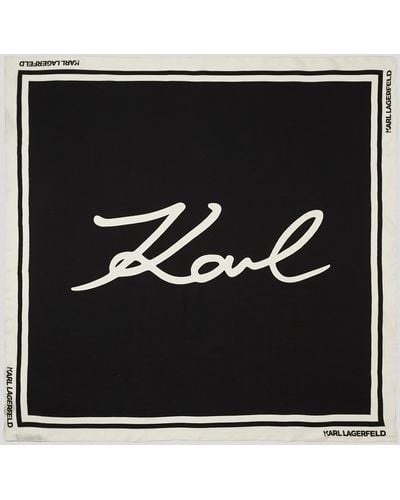 Karl Lagerfeld Foulard En Soie K/signature - Noir