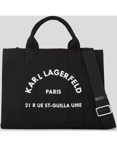 Karl Lagerfeld Rue St-guillaume Medium Square Tote Bag - Black