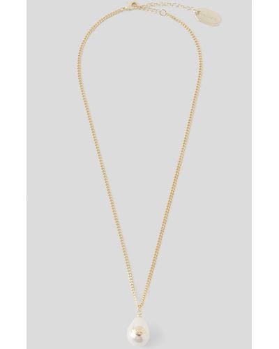 Karl Lagerfeld K/archive Fan Pearl Charm Necklace - White