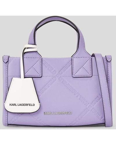 Karl Lagerfeld K/skuare Embossed Small Tote Bag - Purple