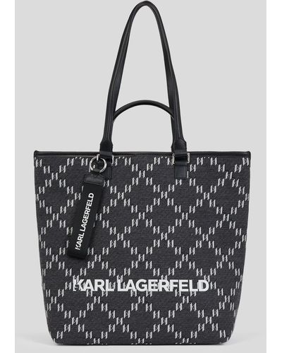 Karl Lagerfeld K/monogram Jacquard Tote Bag - Black