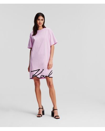 Karl Lagerfeld Karl Signature Hem T-shirt Dress - Purple