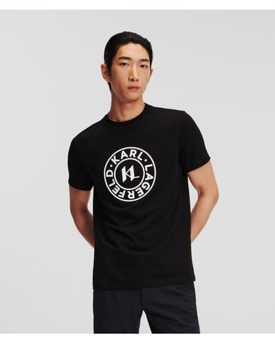 Karl Lagerfeld T-shirt Avec Logo Rond - Noir