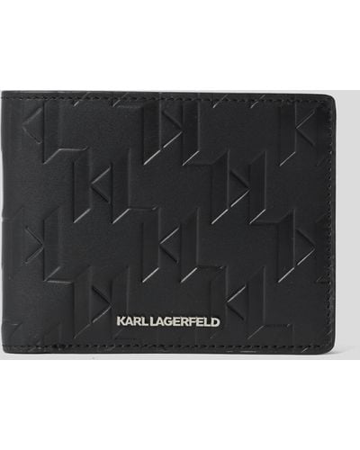 Karl Lagerfeld Small K/loom Bi-fold Leather Wallet - Black