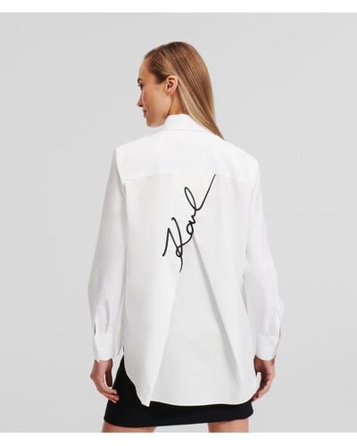 Karl Lagerfeld Chemise Tunique Karl Signature - Blanc
