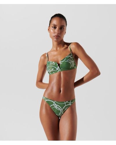 Karl Lagerfeld Circle Print V-wire Bikini Top - Multicolour
