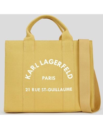 Karl Lagerfeld Cabas Carré De Taille Moyenne Rue St-guillaume - Jaune