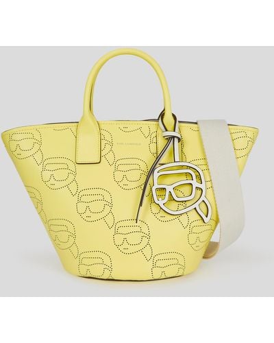 Karl Lagerfeld K/ikonik Perforated Tote Bag - Yellow