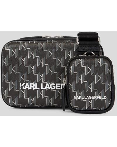 Karl Lagerfeld Sac Bandoulière K/kase Monogram - Gris