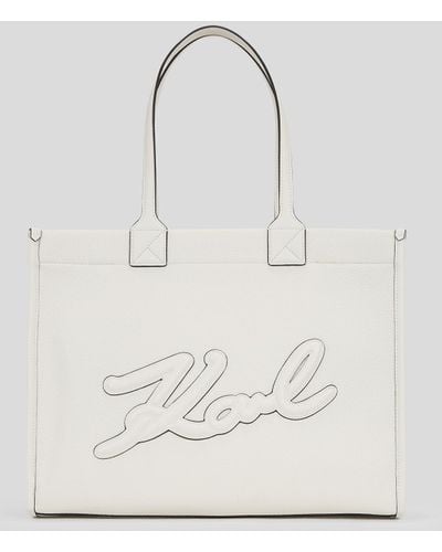 Karl Lagerfeld K/skuare Grainy Large Tote Bag - White
