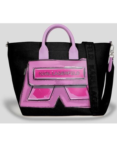 Karl Lagerfeld Ikon K Large Canvas Shopper - Pink