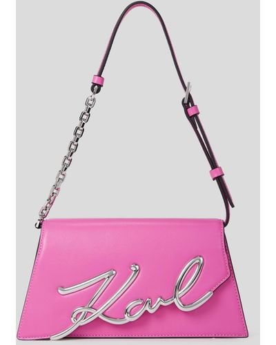 Karl Lagerfeld K/signature Medium Shoulder Bag - Pink