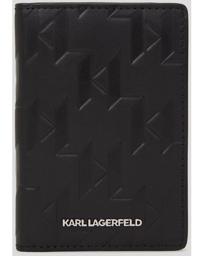 Karl Lagerfeld K/loom Leather Card Holder - Black