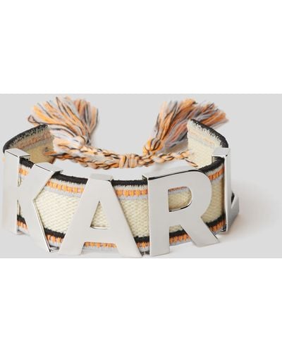 Karl Lagerfeld K/letters Charm Woven Bracelet - Natural