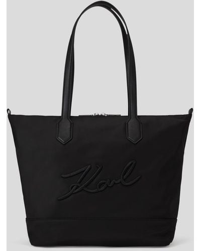 Karl Lagerfeld K/signature Nylon Medium Tote Bag - Black