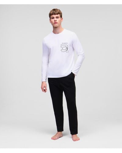 Karl Lagerfeld Pyjama À Manches Longues K/ikonik - Blanc