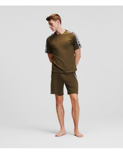 Karl Lagerfeld Karl Logo Shorts And T-shirt Pyjama Set - Green
