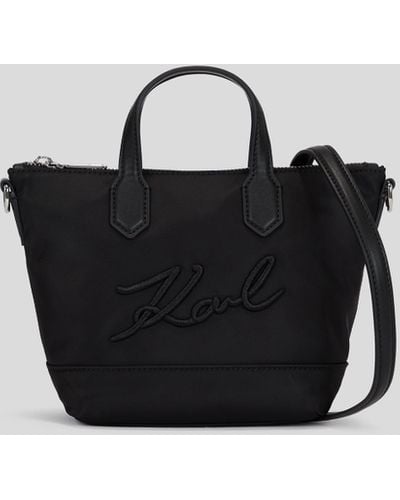 Karl Lagerfeld K/signature Nylon Small Tote Bag - Black