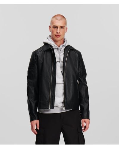 Karl Lagerfeld Klj Faux-leather Jacket - Black