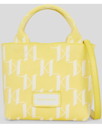Karl Lagerfeld K/monogram Knit Small Tote Bag - Yellow