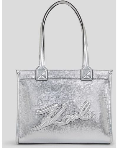 Karl Lagerfeld K/skuare Grainy Medium Tote Bag - White
