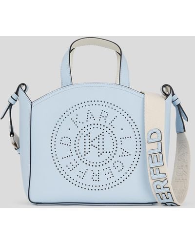 Karl Lagerfeld K/circle Perforated Small Tote Bag - Blue