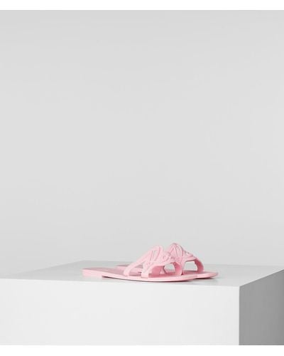 Karl Lagerfeld Jelly Signature Slides - Pink